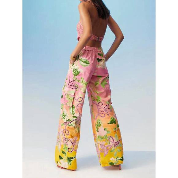 NEW HEMANT & NANDITA floral halter top in pink - Picture 3 of 6